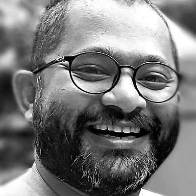 Black And white photograph of Anand Philip